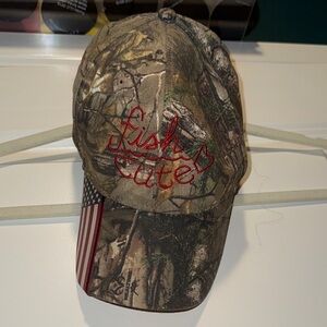 Camo Cap with Red Embroidery